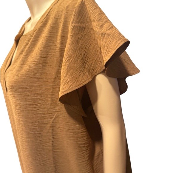 ADRIANNA PAPELL Terracotta Flutter Sleeve Blouse NWT 1X - Picture 3 of 12